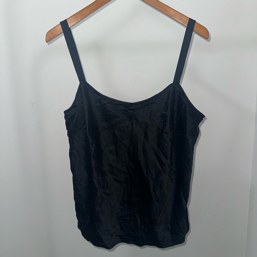 Classic Black Satin 100% silk Cami Top